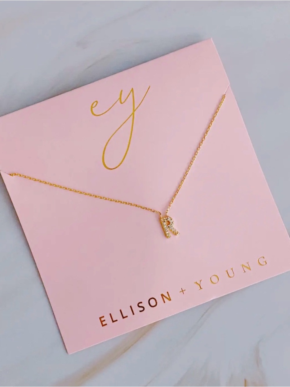 Ellison + Young Gold Initial 'R' Necklace